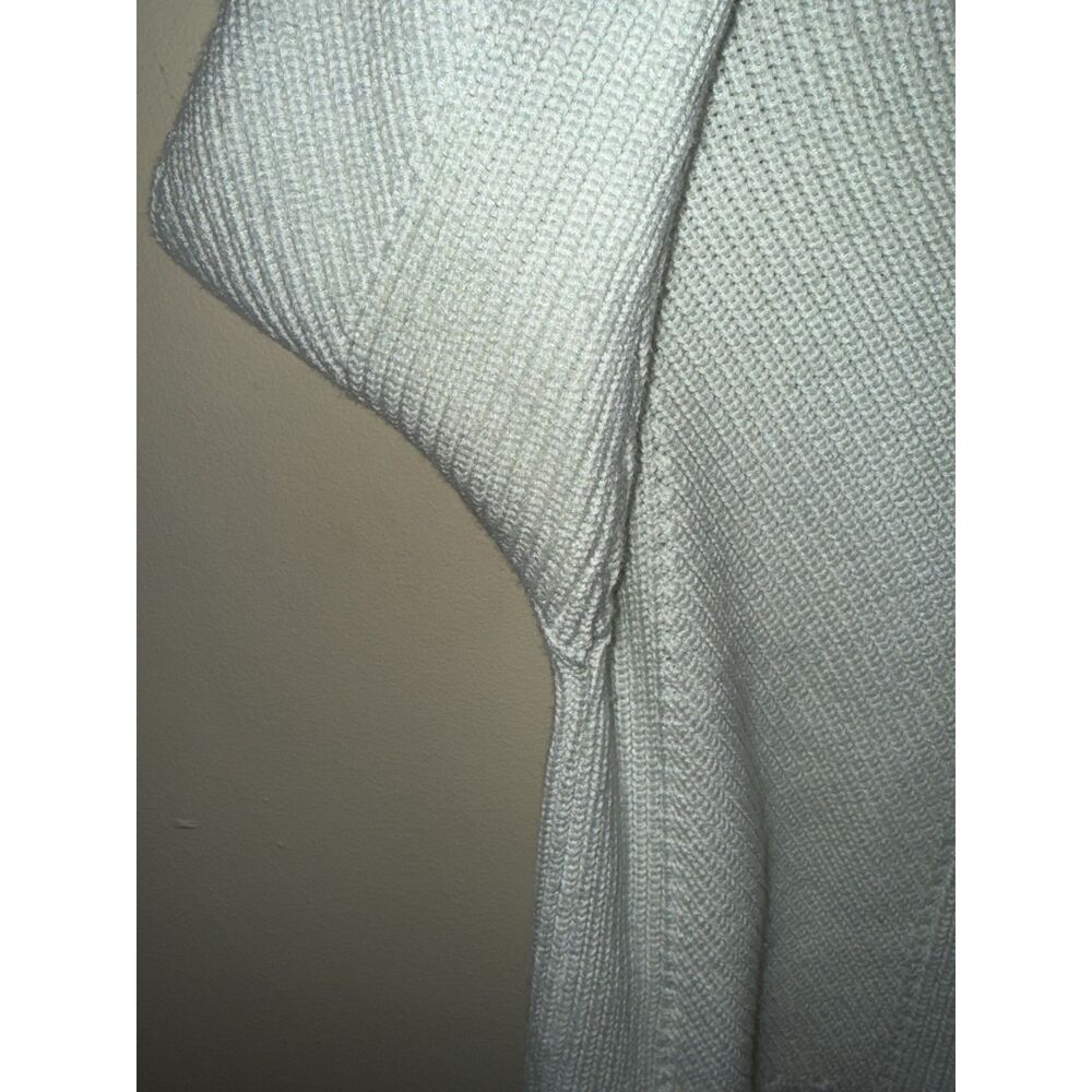 Ann Taylor Petite SP Cream Chevron Knit Sweater Side Button Accent Cotton Blend - Picture 5 of 9